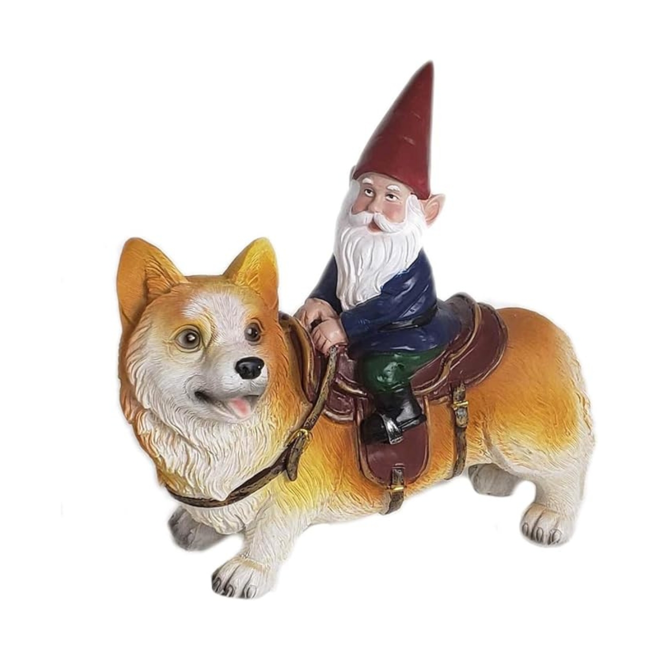 Funny Gnomes and Cute Canine Animal Statues | Patio Yard Decoration | Hand Drawn Art