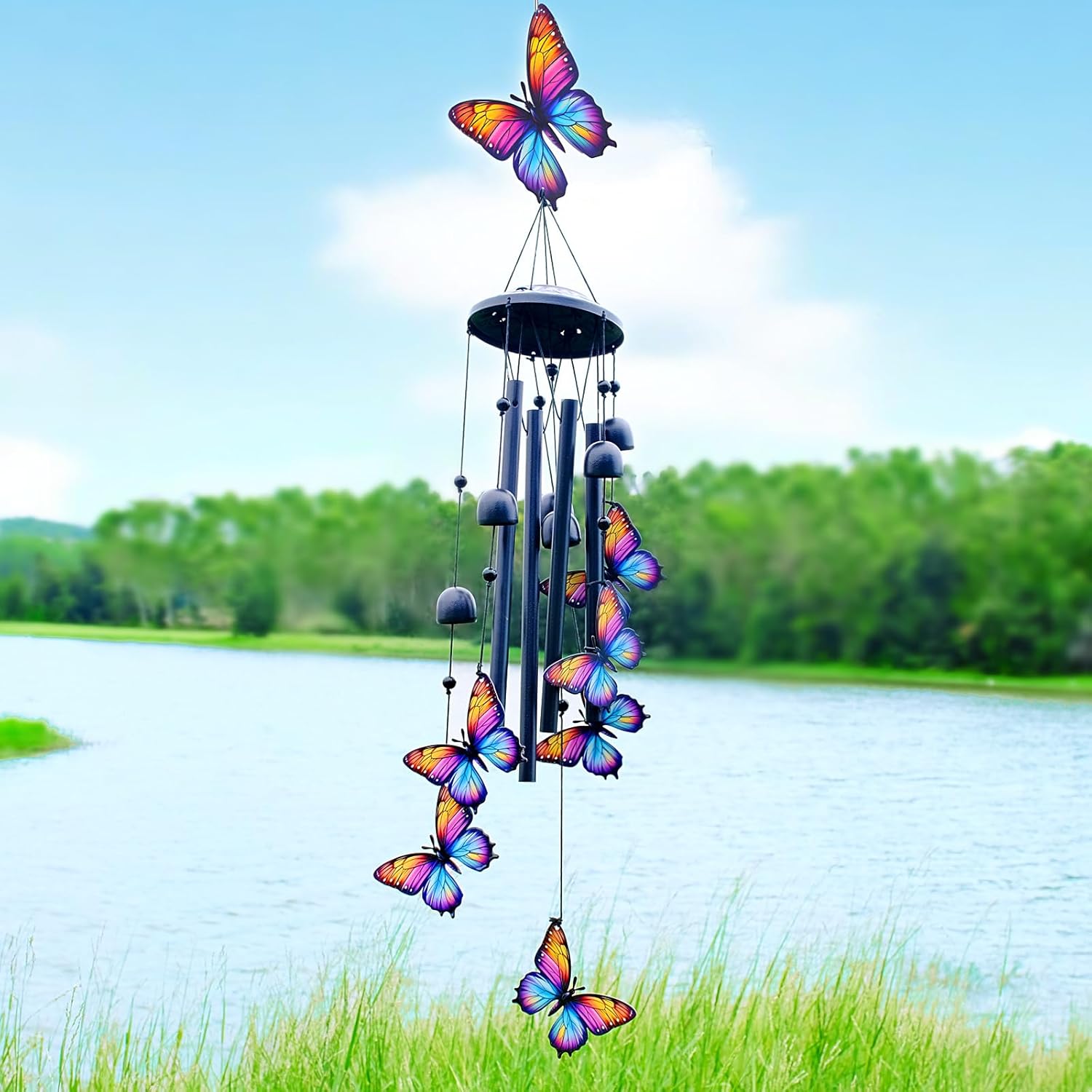 Butterfly wind chimes suitable for outdoor use