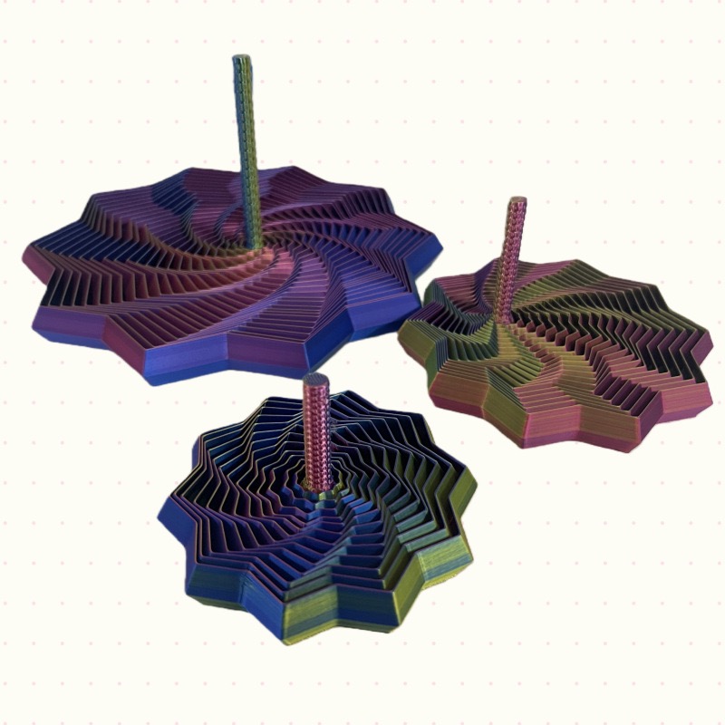 ⏳Limited-time 50% off⏰3D Printed Sensory Fidget Star with Handles, Colorful Fractal Expanded Fidgets Hexagon Whirling Spiral Star Shaped Toys for Office Desktop Decompression Toys Stress Relief Whirling Spiral