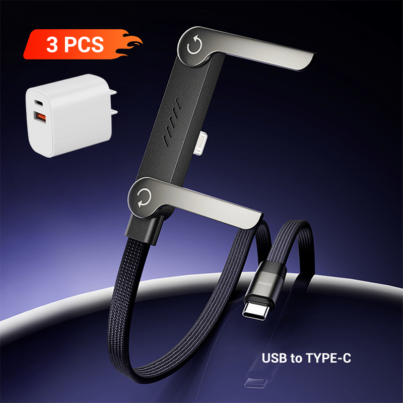2-in-1 Fast Charging Cable with Adjustable Phone Stand