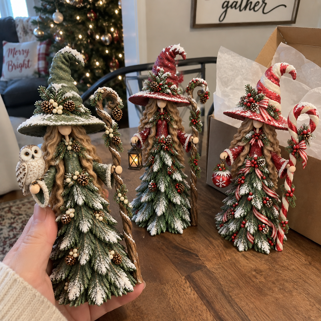 💥LAST DAY 50% OFF -Whimsical Christmas Witch Resin Figurine Collection(📦Buy 2 Free Shipping)