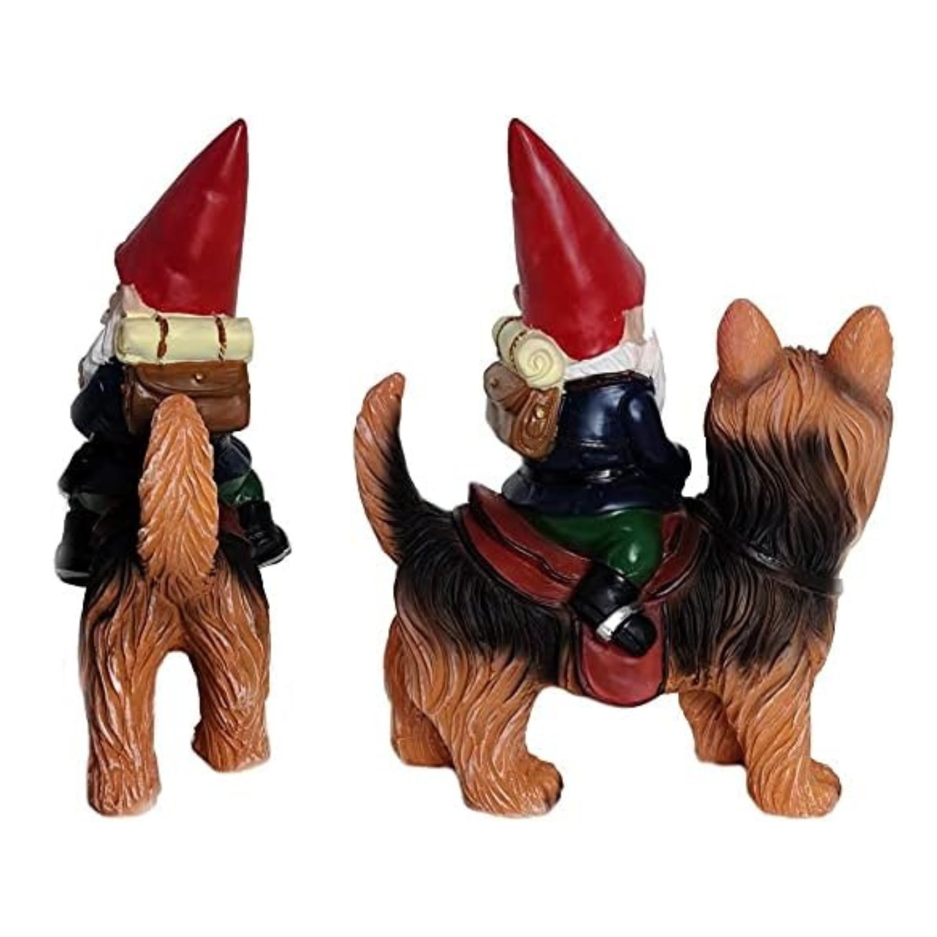 Funny Gnomes and Cute Canine Animal Statues | Patio Yard Decoration | Hand Drawn Art