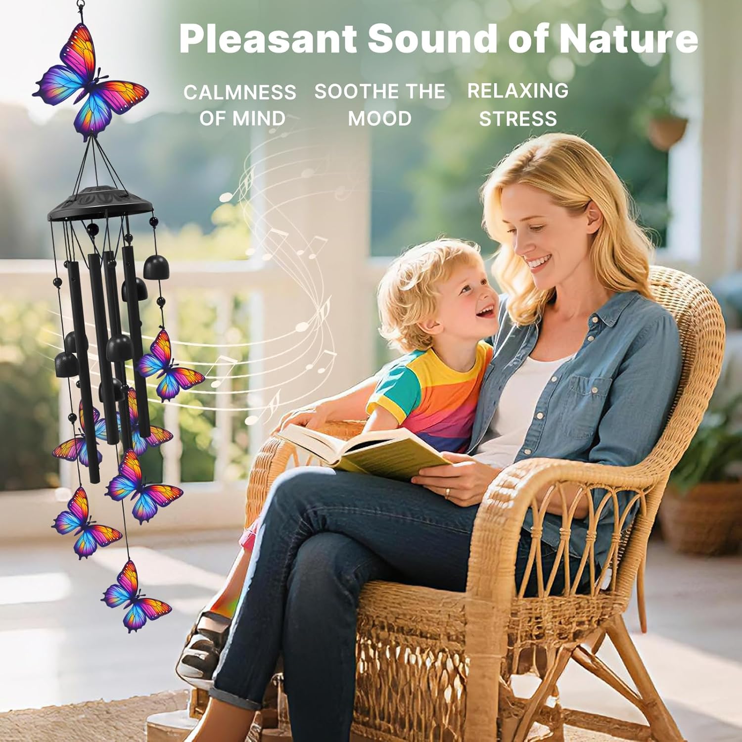 Butterfly wind chimes suitable for outdoor use
