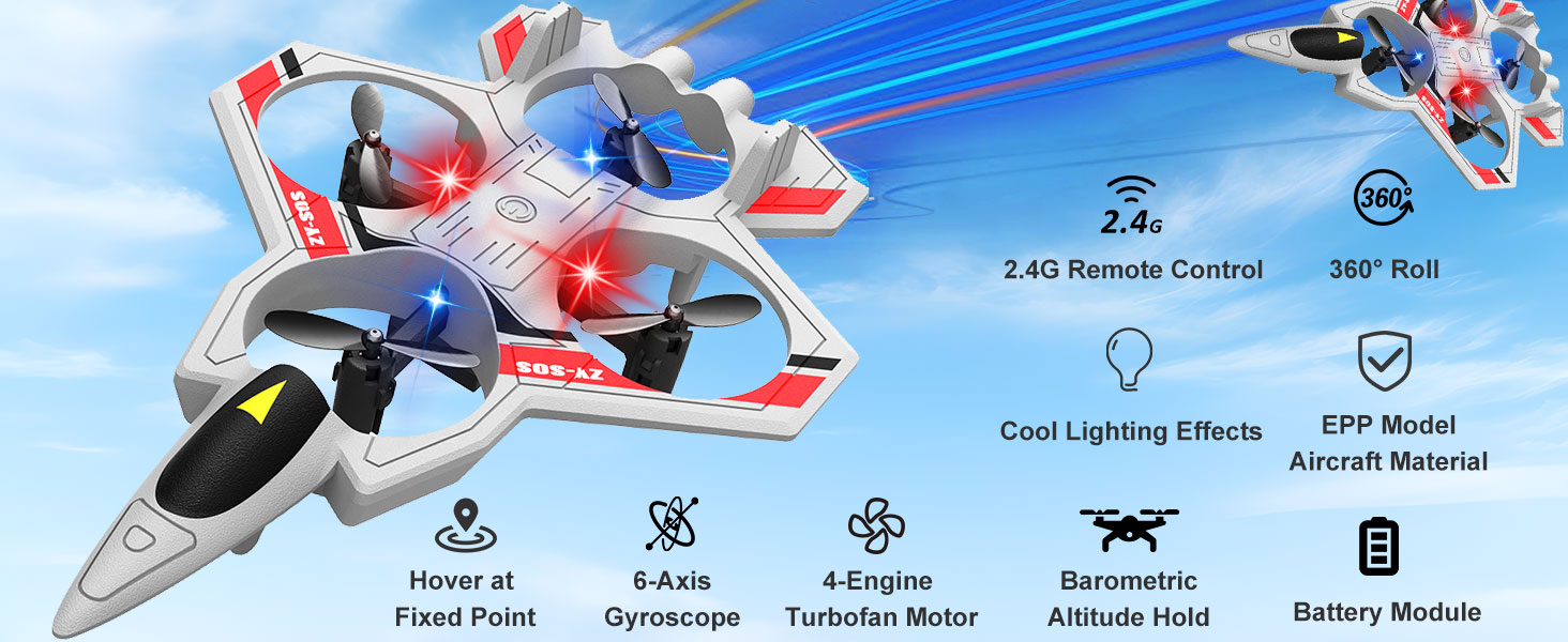 RC airplane foam RC plane RC Airplane Fighter Jet with Light 360&deg; Flip Fighter Jet