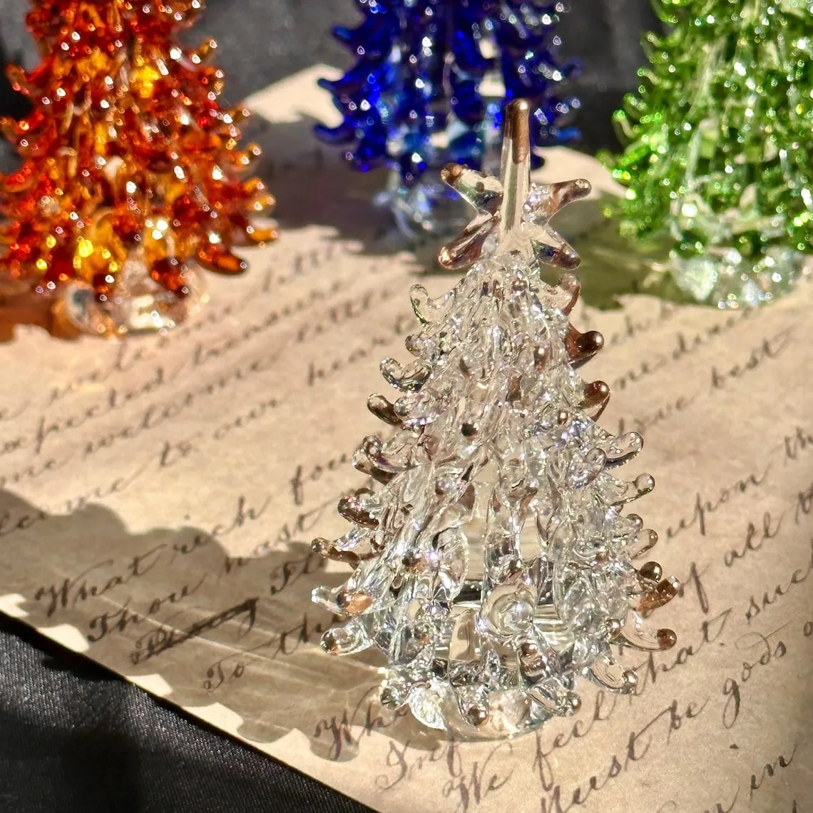 Handmade Glass Christmas Tree Statue