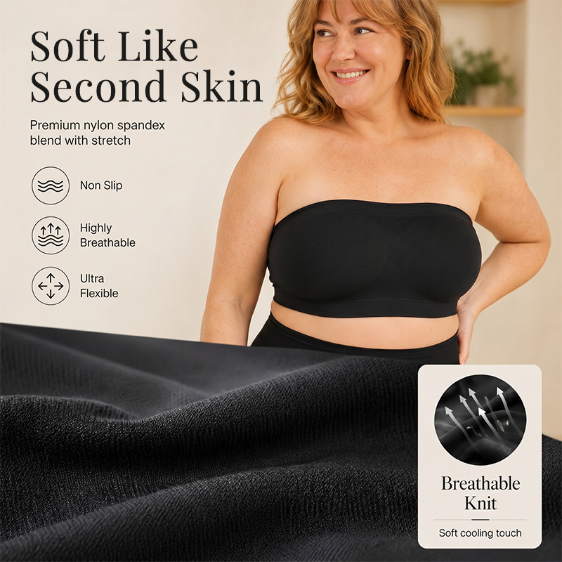 ⛱️Last Day Special Price ￡10.99!!🤩🔥Convertible Strapless Bandeau Bra with Wireless Comfort, Anti-Slip Grip & Removable Straps