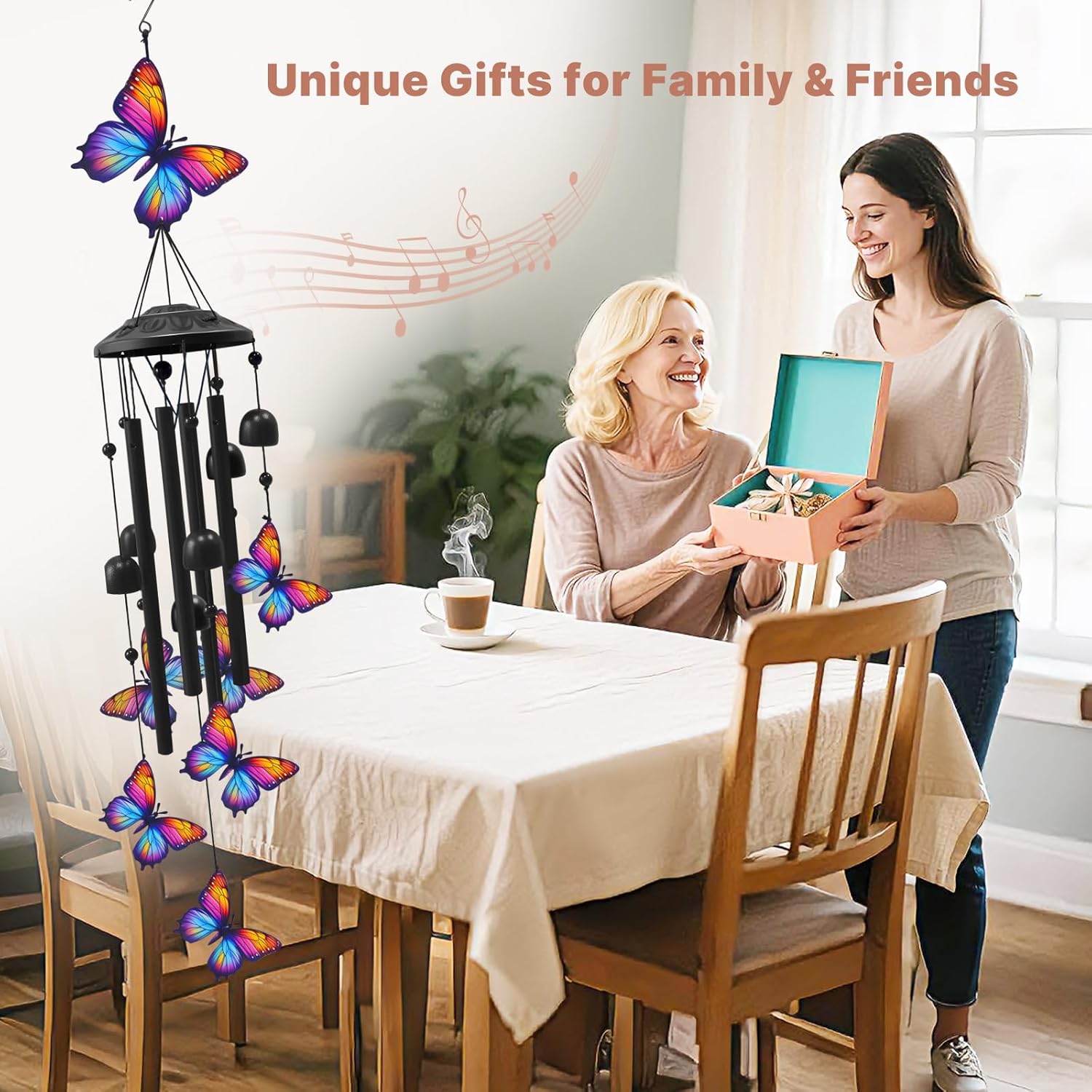 Butterfly wind chimes suitable for outdoor use