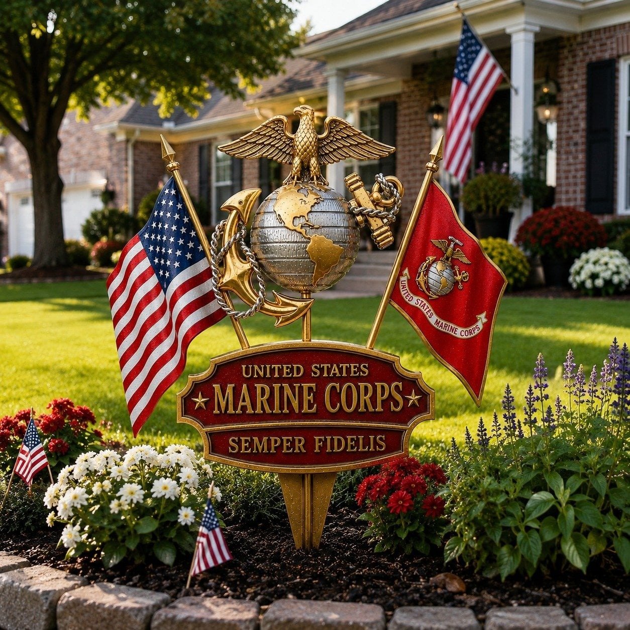 🏆Last Day Promo: 69% OFF 🎖️-US Marine Corps Semper Fidelis Tribute Garden Stake