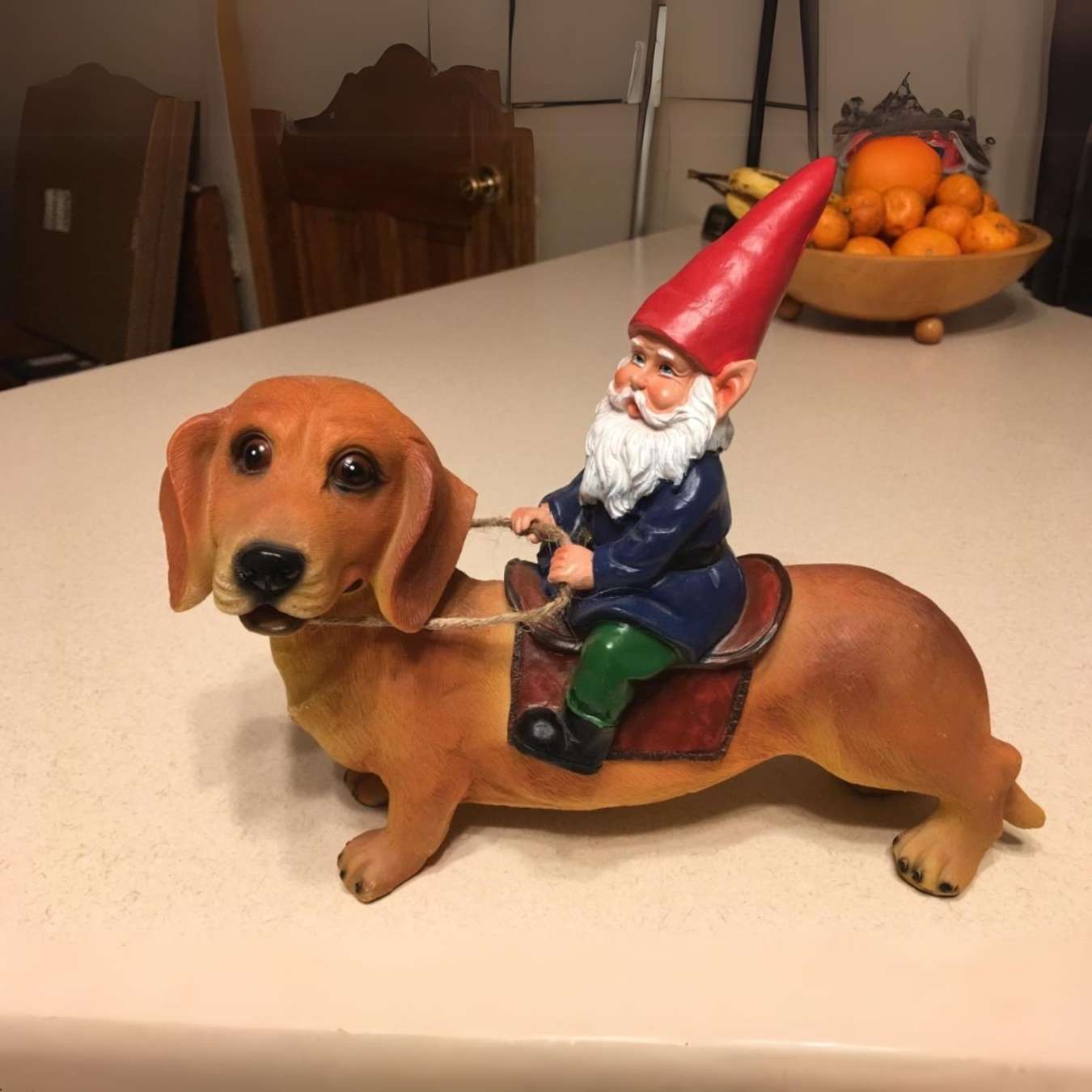 Funny Gnomes and Cute Canine Animal Statues | Patio Yard Decoration | Hand Drawn Art