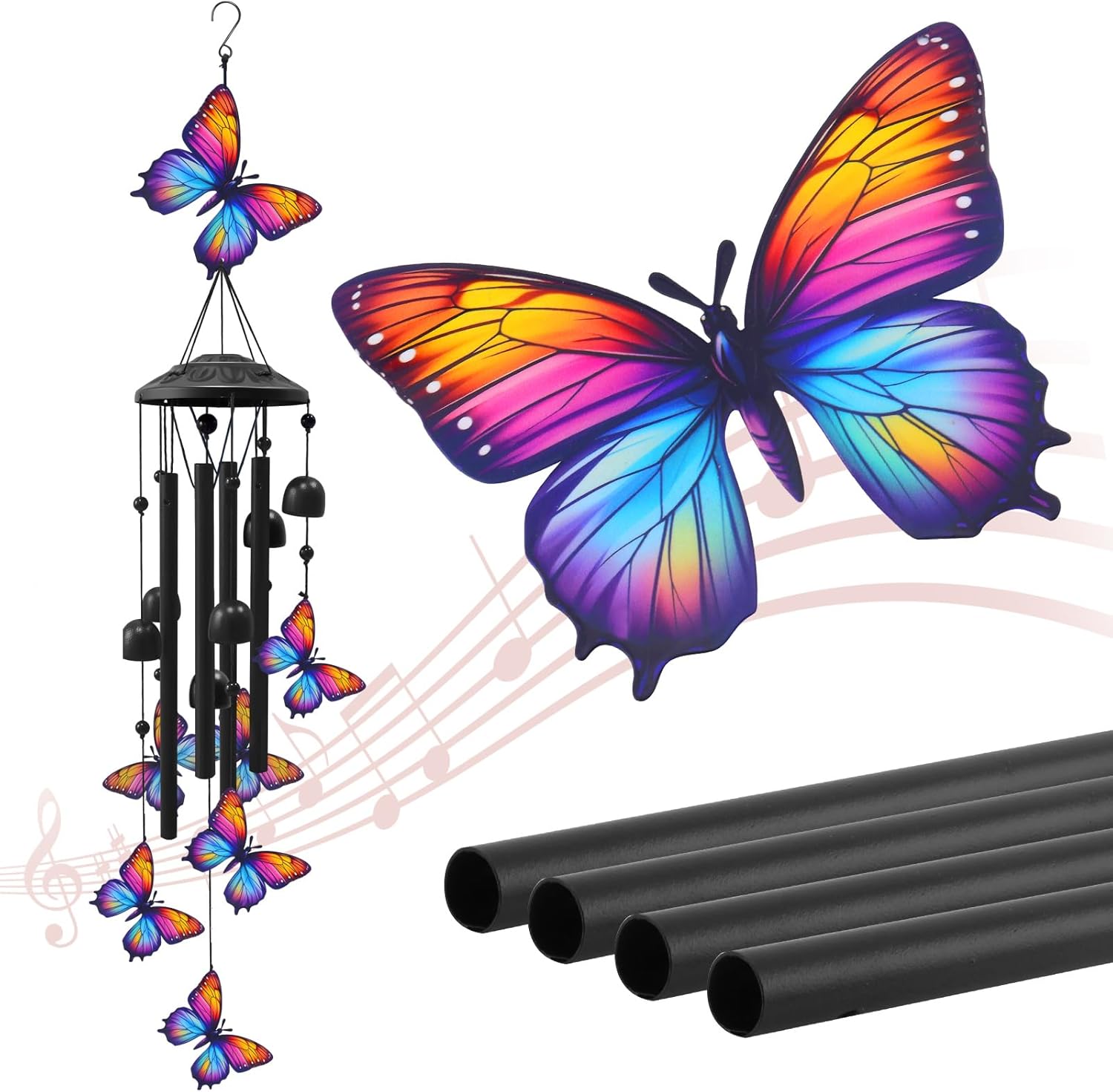 Butterfly wind chimes suitable for outdoor use