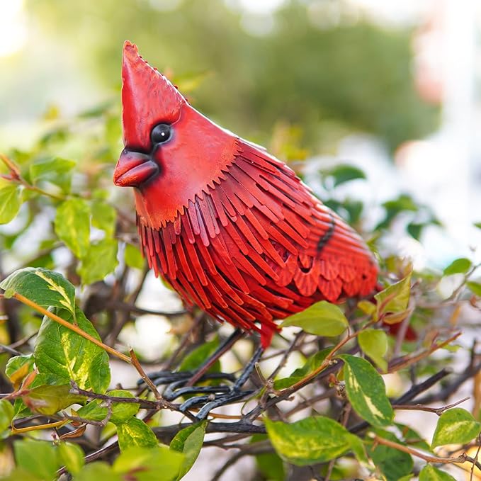 Metal Cardinal Garden Decor