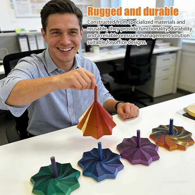 ⏳Limited-time 50% off⏰3D Printed Sensory Fidget Star with Handles, Colorful Fractal Expanded Fidgets Hexagon Whirling Spiral Star Shaped Toys for Office Desktop Decompression Toys Stress Relief Whirling Spiral