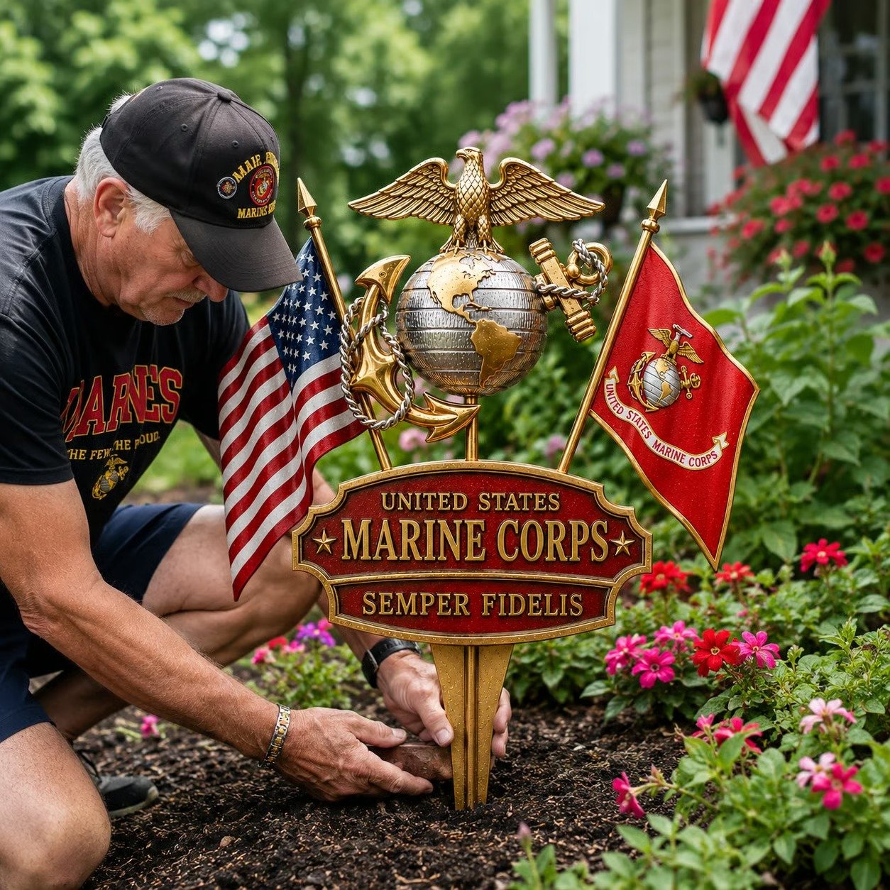 🏆Last Day Promo: 69% OFF 🎖️-US Marine Corps Semper Fidelis Tribute Garden Stake