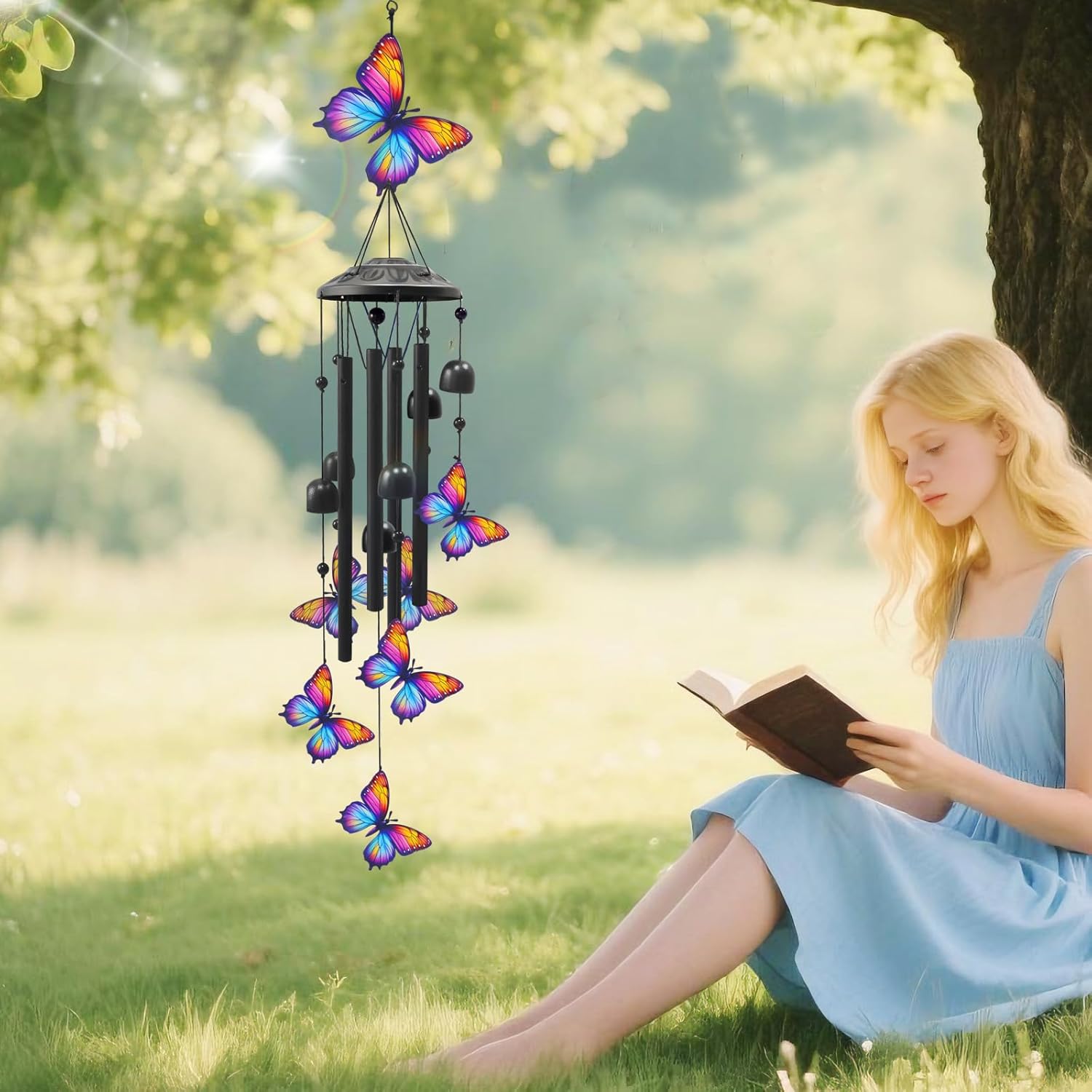 Butterfly wind chimes suitable for outdoor use