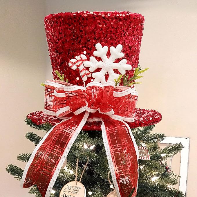 🎄 Handcrafted Christmas Tree Topper Hat - Tree Decorations & The Perfect Gift 🎁