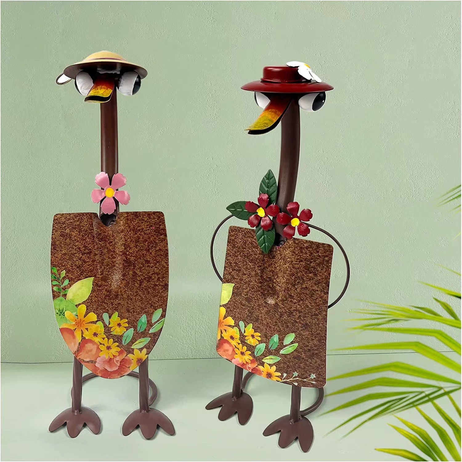𝐇𝐚𝐧𝐝𝐦𝐚𝐝𝐞®❤Mr & Mrs Duck Metal Statue