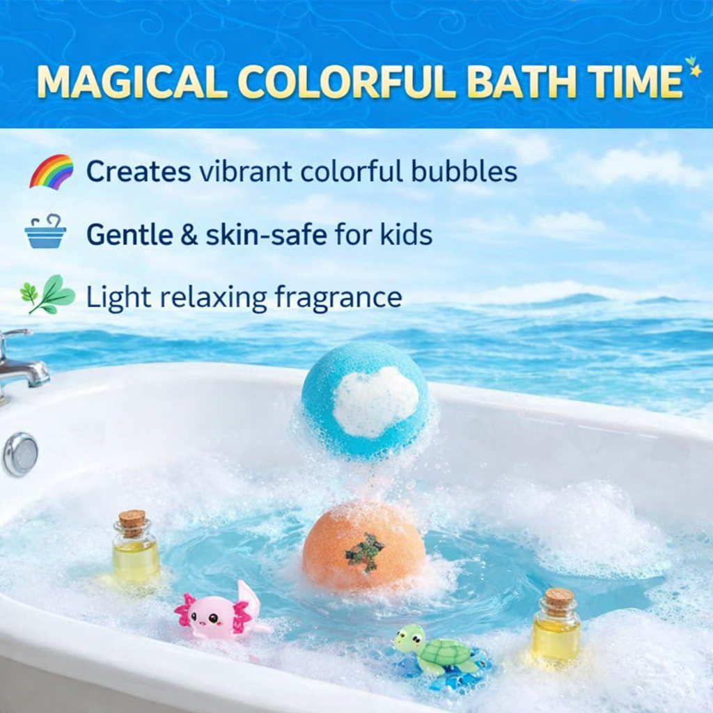 Kids Bath Bomb Set Bath time fights, finally over