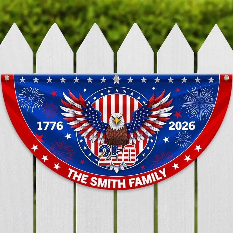 🔥Limited-time 50% off⏰2PCS 250th Anniversary USA Flag 🏁250 Years Anniversary Flag Bunting for Outdoor Decorations with Brass Grommets