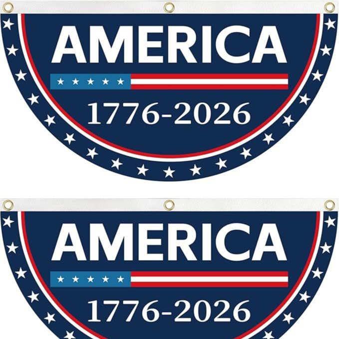 🔥Limited-time 50% off⏰2PCS 250th Anniversary USA Flag 🏁250 Years Anniversary Flag Bunting for Outdoor Decorations with Brass Grommets