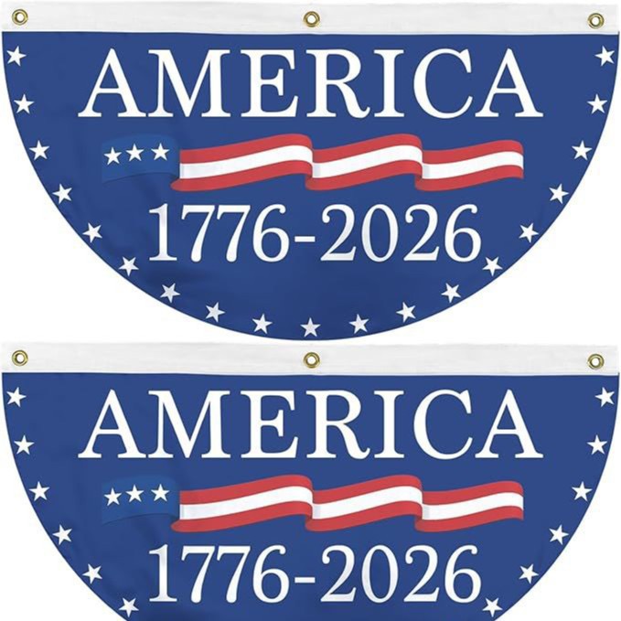 🔥Limited-time 50% off⏰2PCS 250th Anniversary USA Flag 🏁250 Years Anniversary Flag Bunting for Outdoor Decorations with Brass Grommets