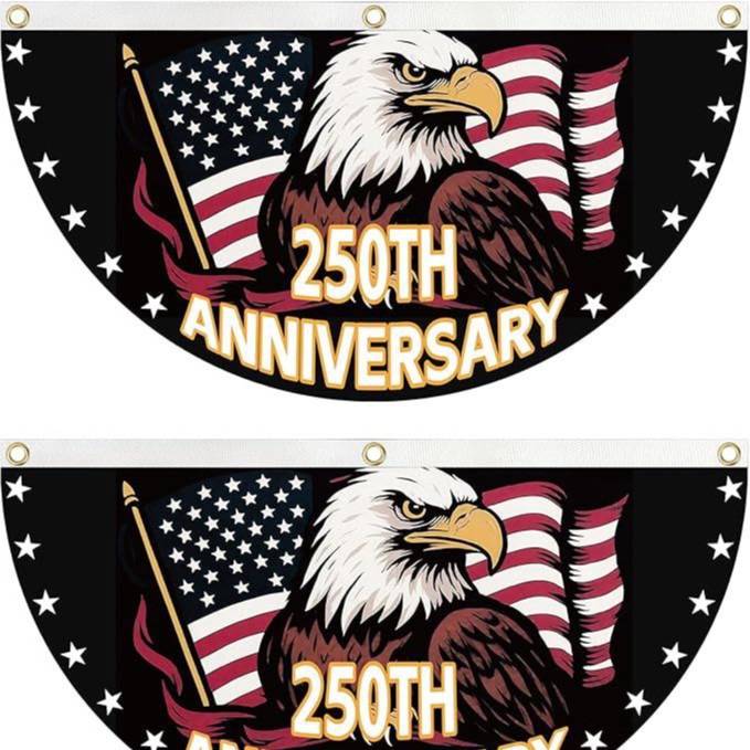 🔥Limited-time 50% off⏰2PCS 250th Anniversary USA Flag 🏁250 Years Anniversary Flag Bunting for Outdoor Decorations with Brass Grommets
