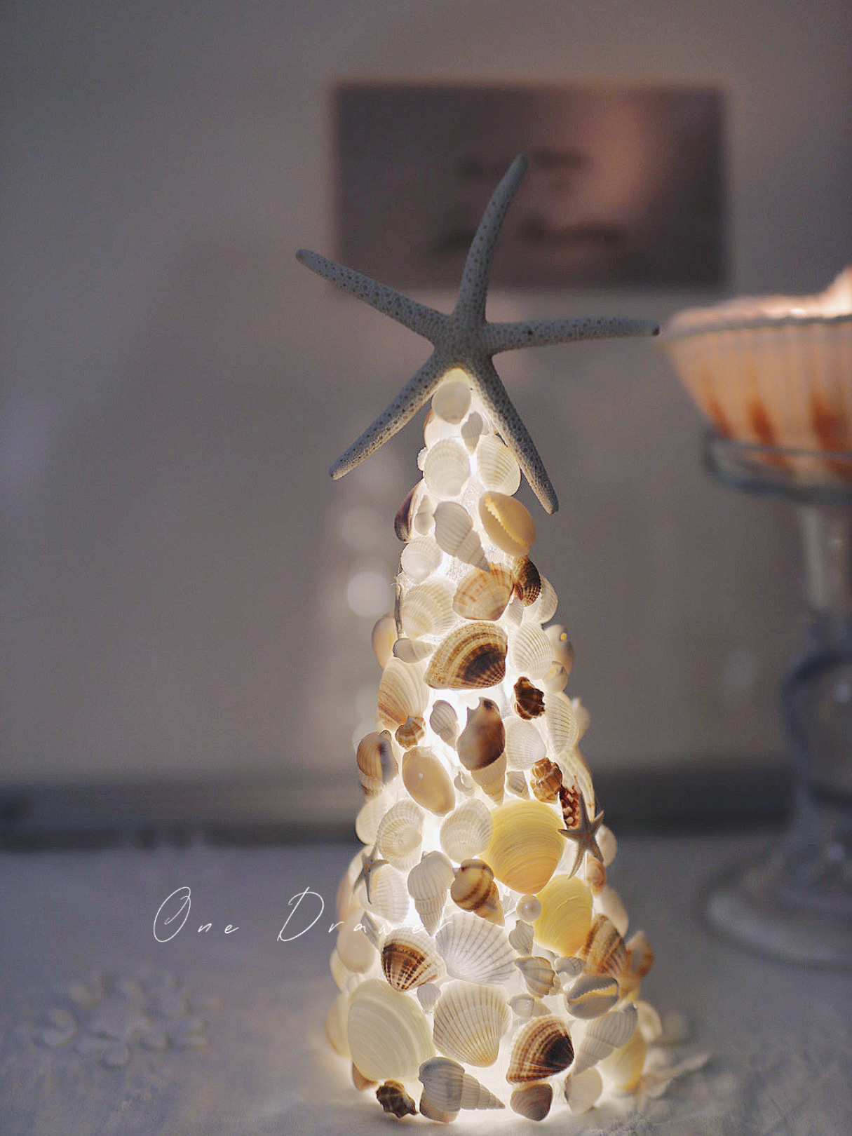 Seashell Christmas Tree with LED Lights | Beach Christmas Decoration