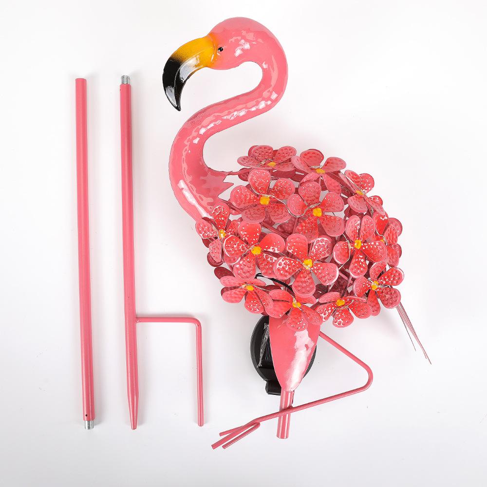 Flamingo Solar Light | Metal Art | Hand Painted Art