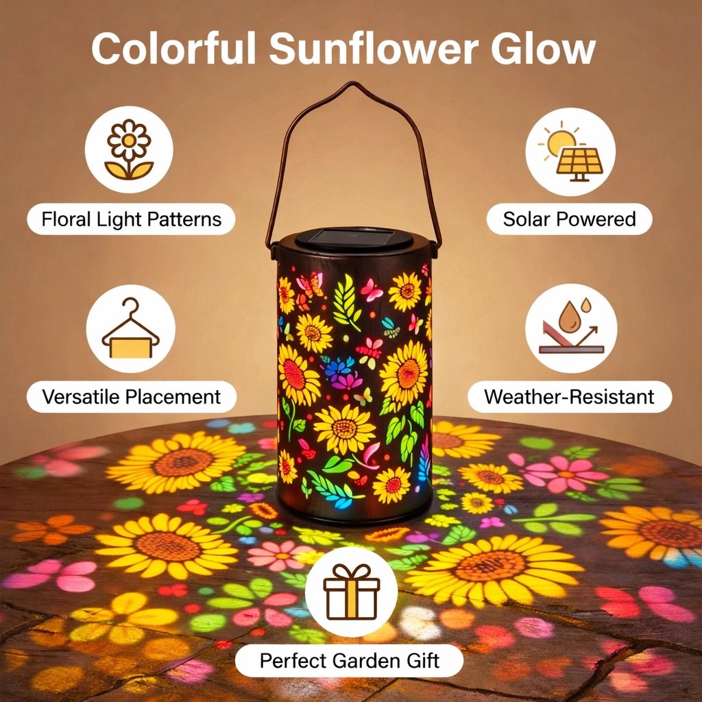🔥HOT SALE 50% OFF-🌞Colorful Sunflower Glow Solar Garden Lantern