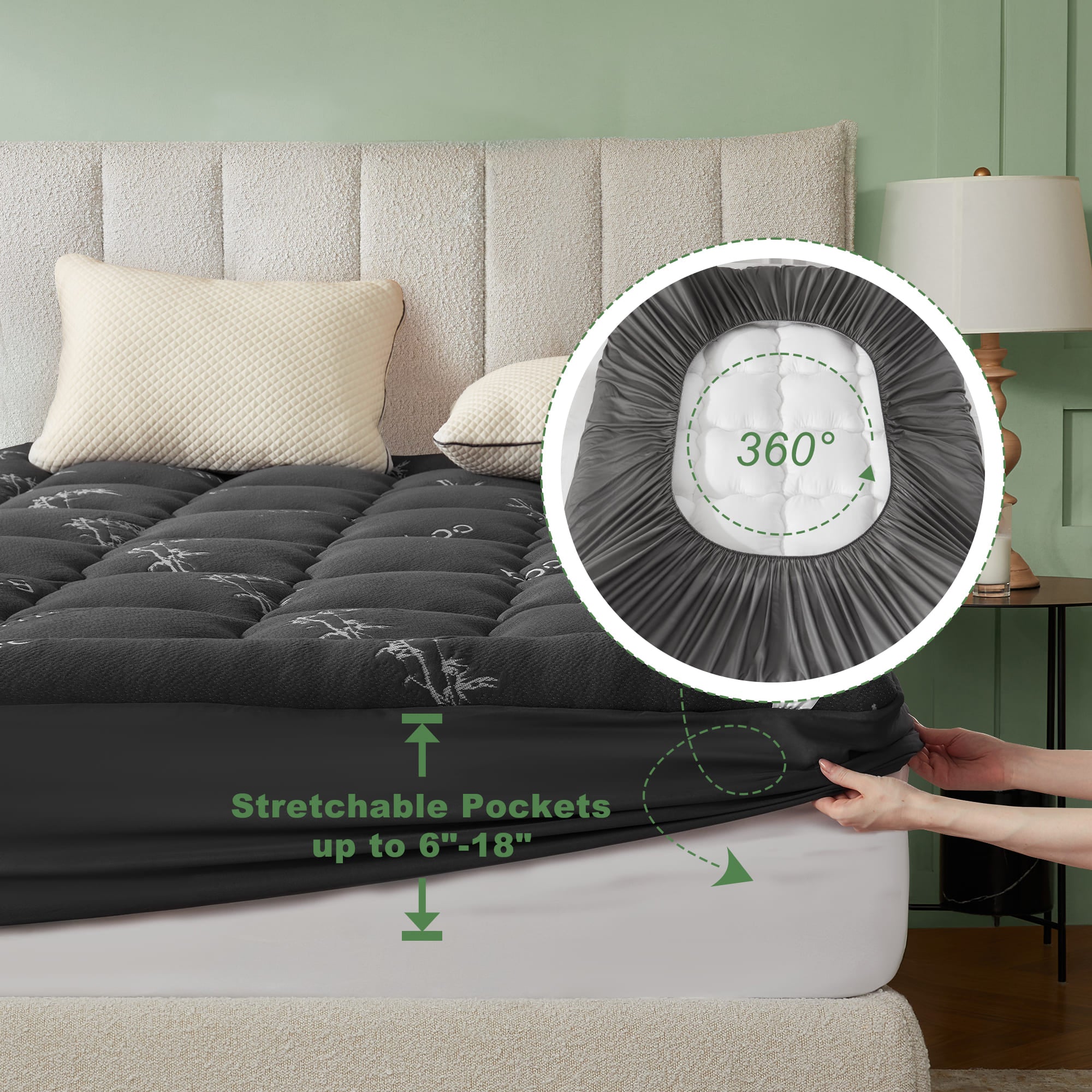 🔥Limited-time 50% off⏰3D Fill Luxurious Bamboo Mattress Topper🛏