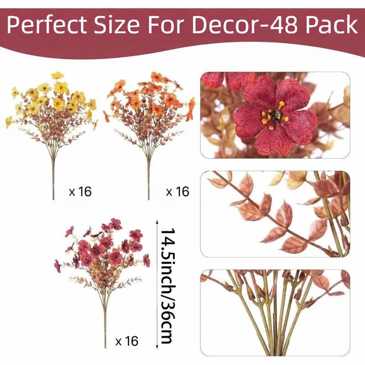 🔥Last Day 50% OFF - 🍁UV-Resistant Artificial Daisy Flowers  for Fall Decor Halloween