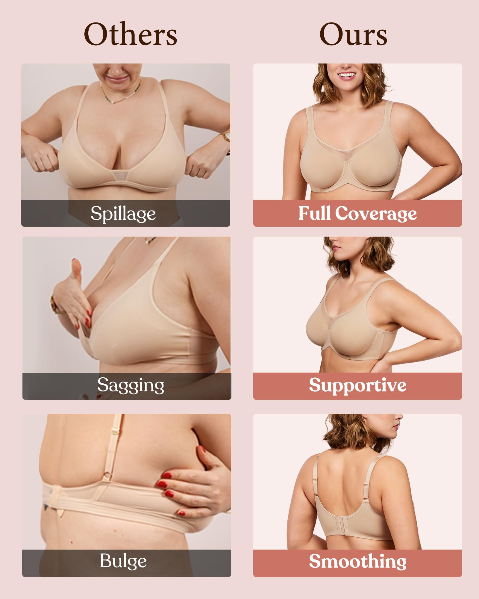🔥Limited-time 50% off⏰Women's Elegant Sheer Full Coverage Minimizer Bra💗