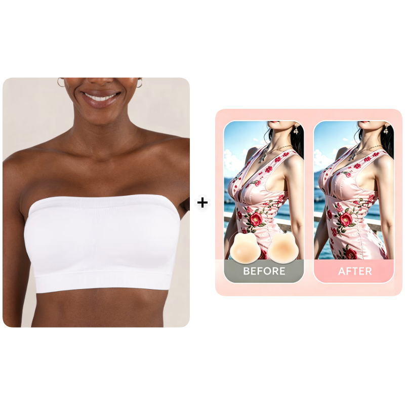 ⛱️Last Day Special Price ￡10.99!!🤩🔥Convertible Strapless Bandeau Bra with Wireless Comfort, Anti-Slip Grip & Removable Straps