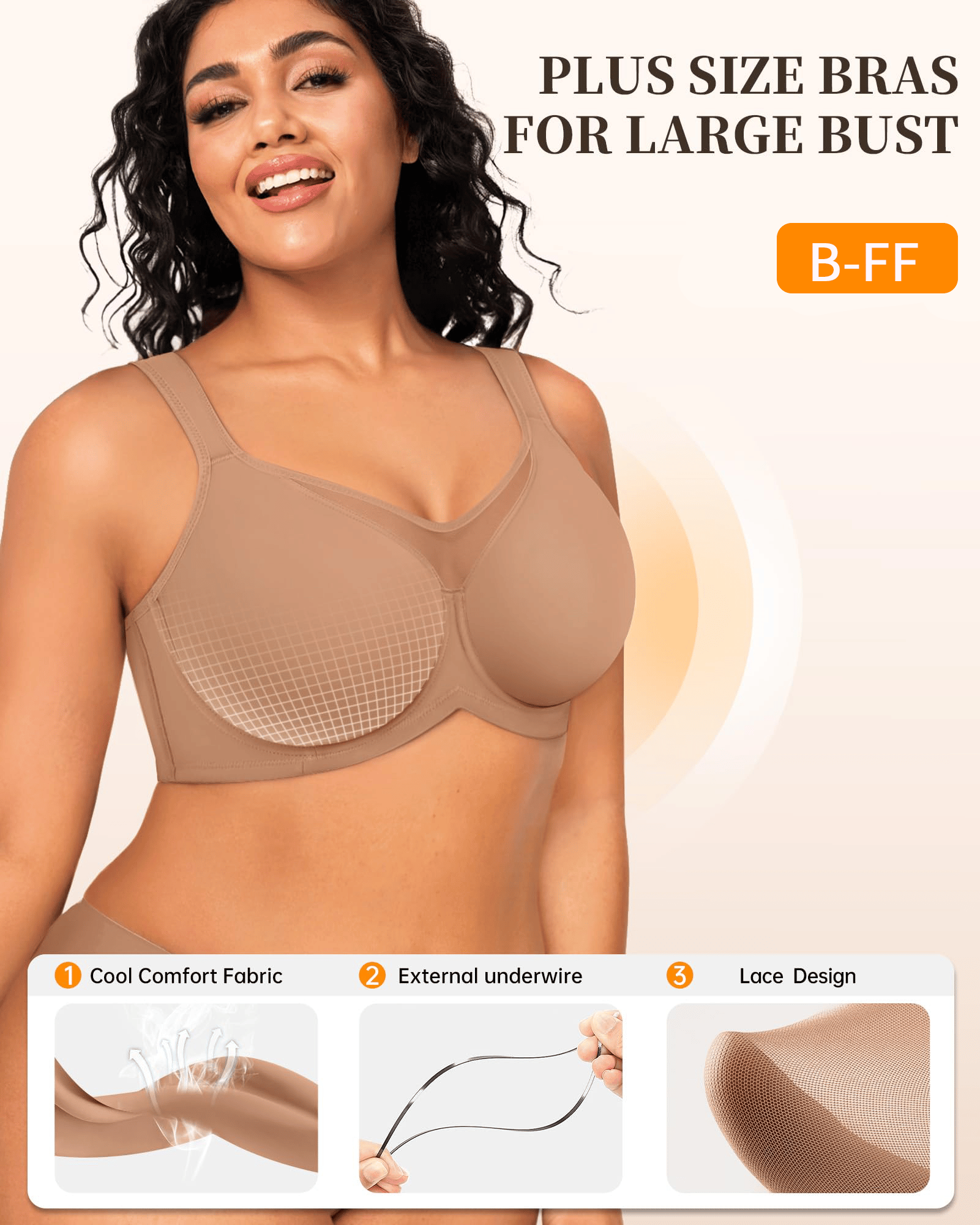 🔥Limited-time 50% off⏰Women's Elegant Sheer Full Coverage Minimizer Bra💗