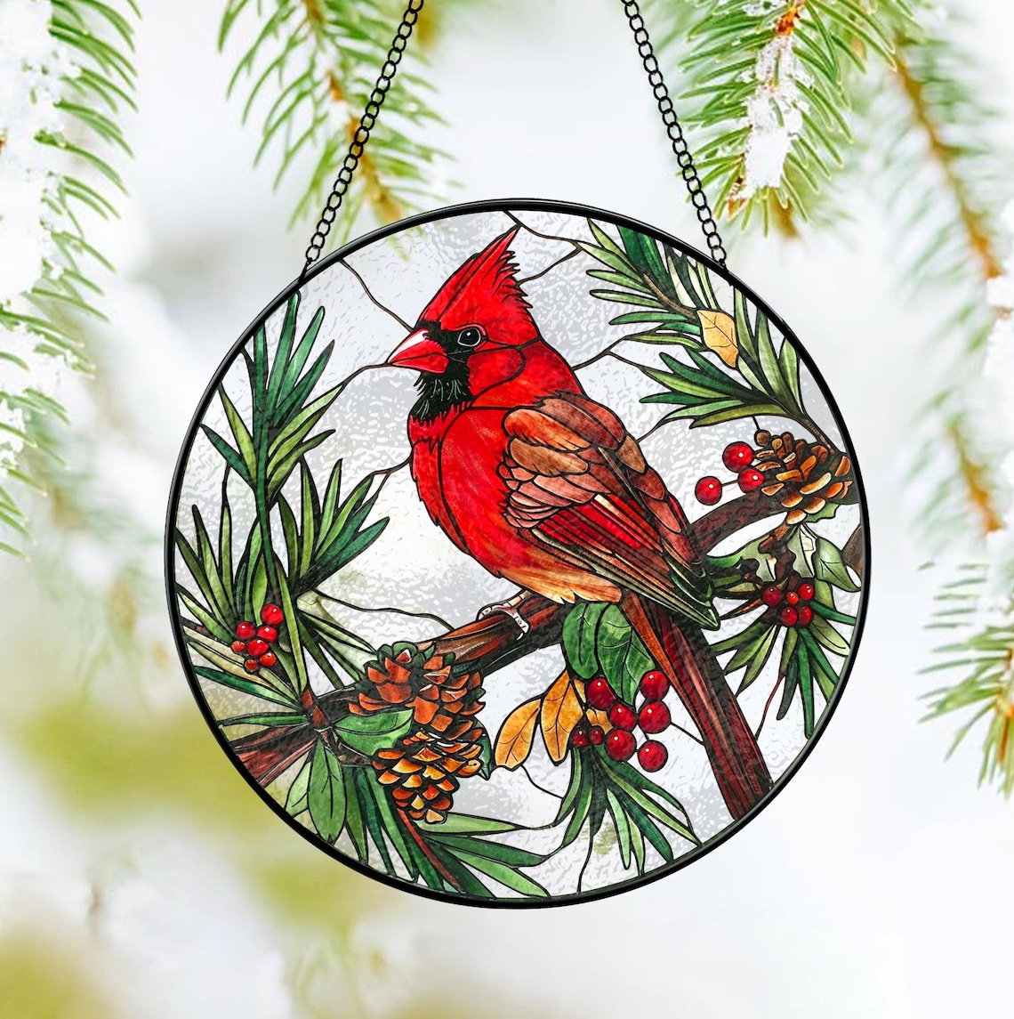 Handmade Cardinal Suncatcher | Home Decor | Holiday Gift
