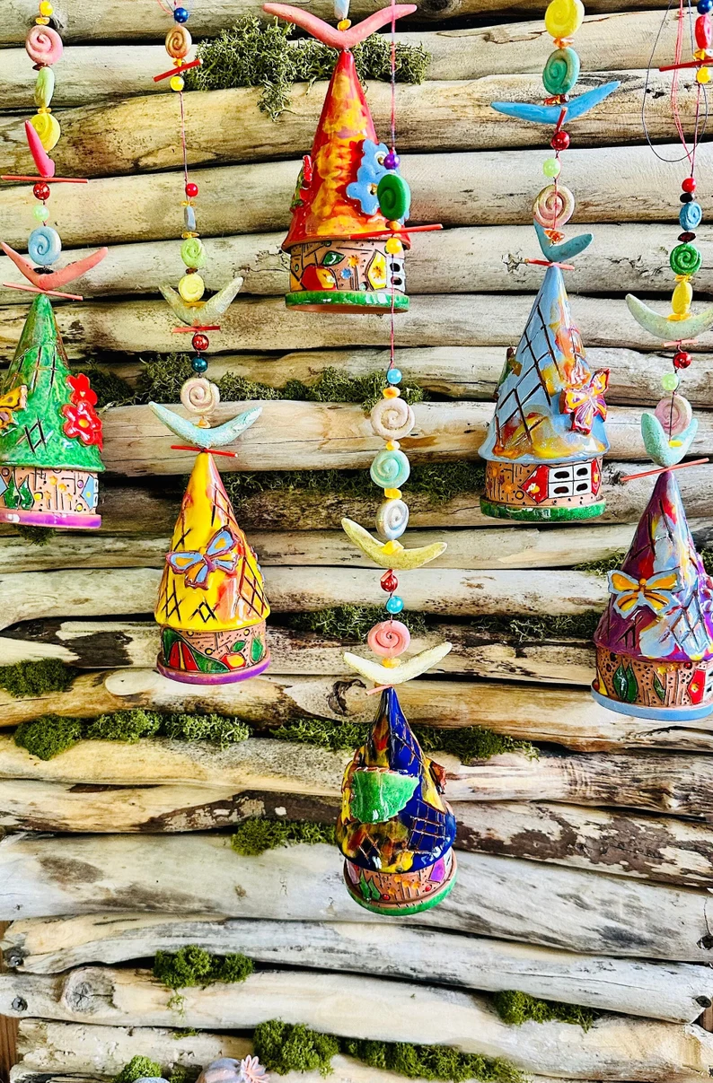 Handmade Ceramic Home Hanging Bell | Ceramic Art | Hand Painted Art