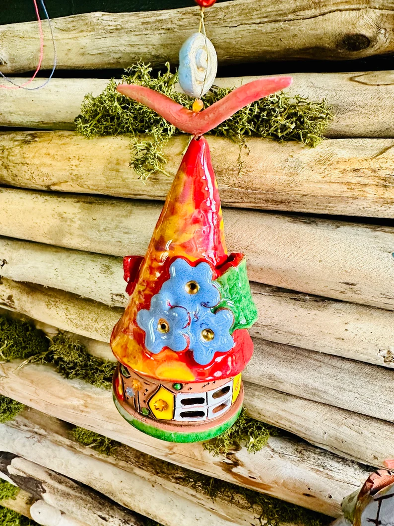 Handmade Ceramic Home Hanging Bell | Ceramic Art | Hand Painted Art