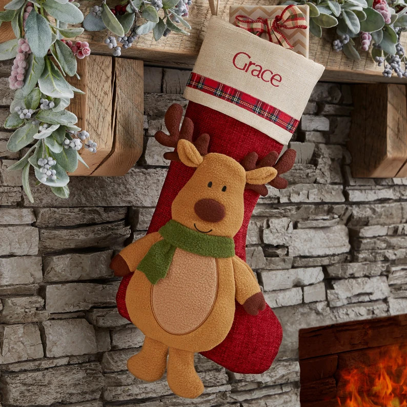Cheerful Holiday Personalized Christmas Stocking