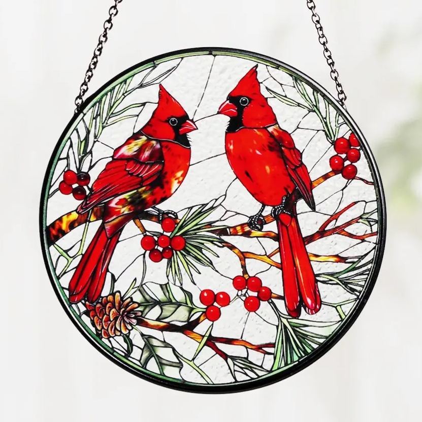 Handmade Cardinal Suncatcher | Home Decor | Holiday Gift