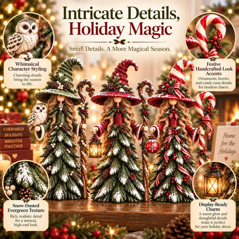 💥LAST DAY 50% OFF -Whimsical Christmas Witch Resin Figurine Collection(📦Buy 2 Free Shipping)