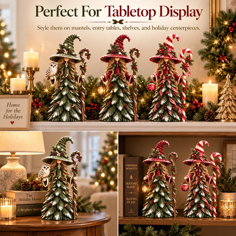 💥LAST DAY 50% OFF -Whimsical Christmas Witch Resin Figurine Collection(📦Buy 2 Free Shipping)