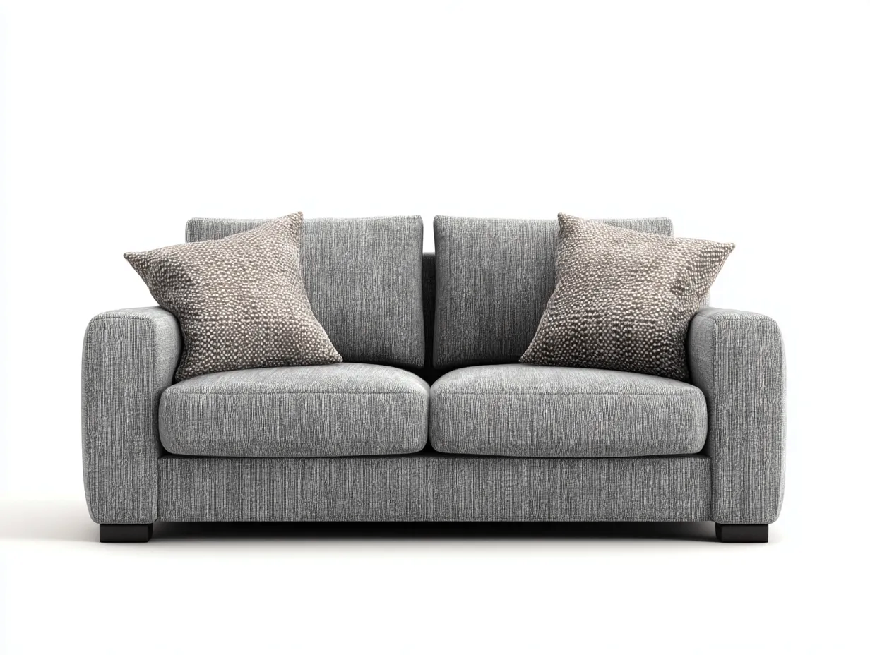 Zweisitzer Sofa - Stoff-Holz - 187 x 92 x 85 cm - Grau - Modern-Nestgoio