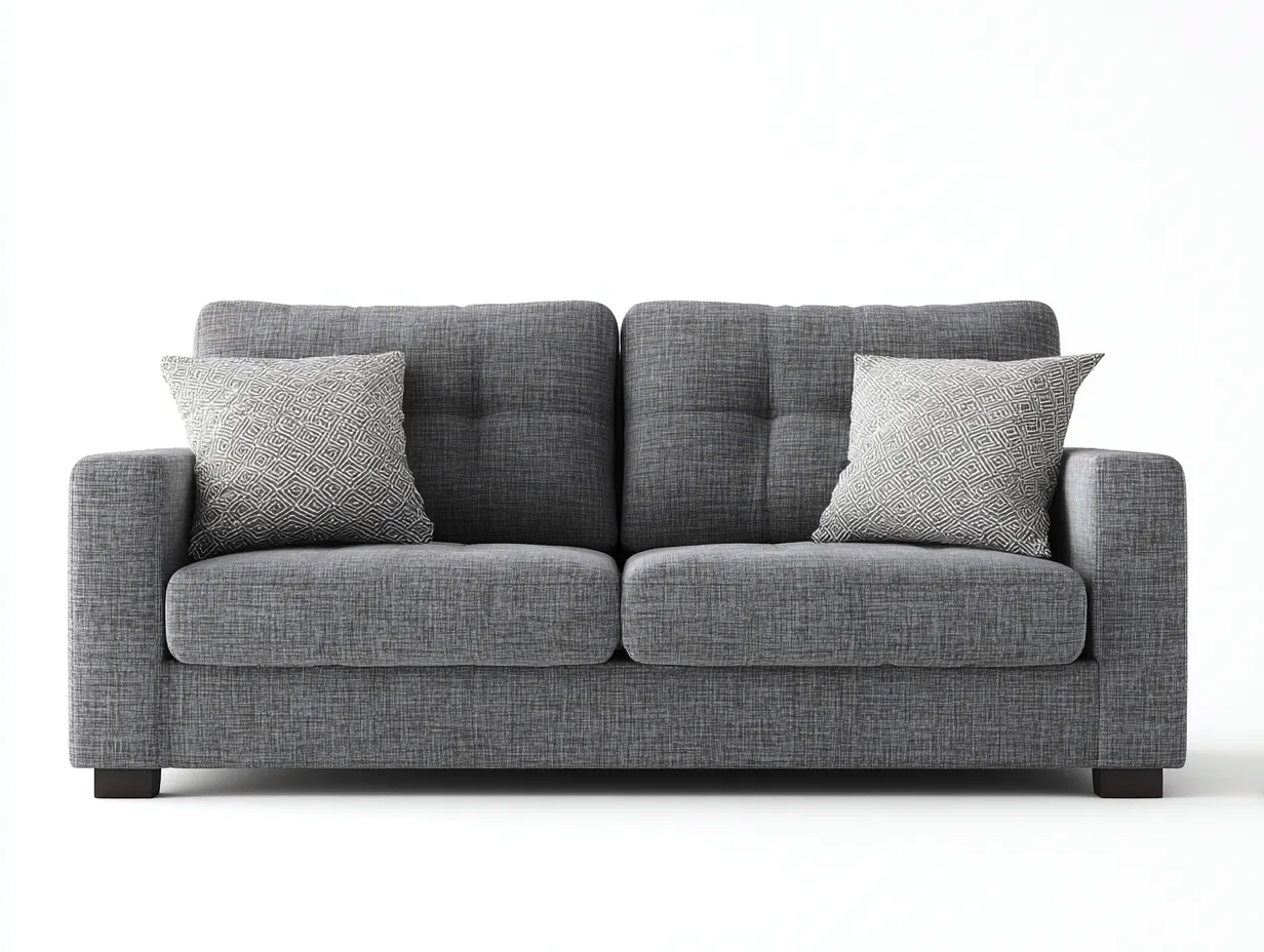 Zweisitzer Sofa - Stoff-Holz - 189 x 94 x 87 cm - Dunkelgrau - Modern-Nestgoio