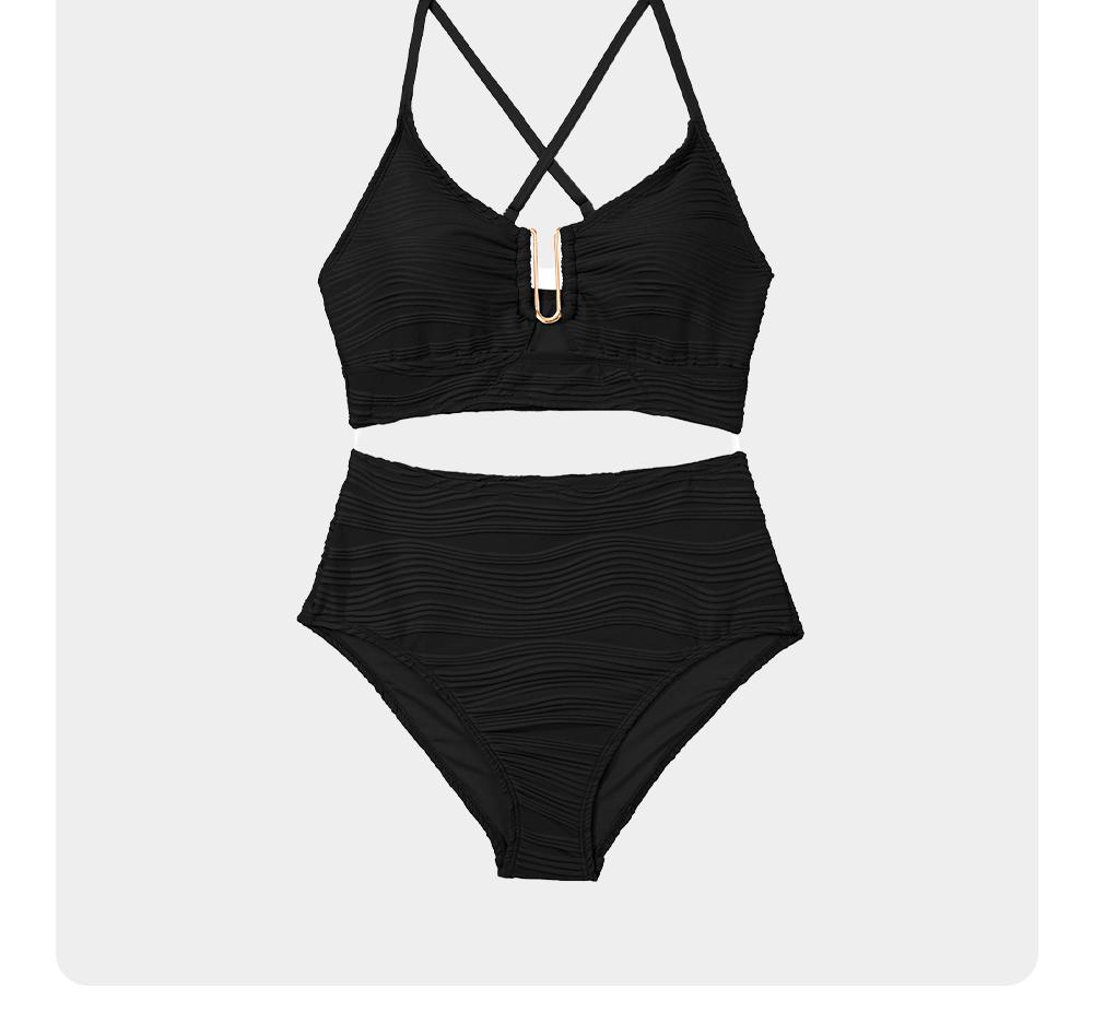 Aleumdr 2 Piece Bikini Set U-Wire Cutout Swimsuit High Waisted Textured 2026 Summer Swimming Clothing Beach Water Sports Tummy Control Swimwear SwimWeek Vacationoutfits Summerstyle Aleumdr 2 Piece Bikini Set U-Wire Cutout Swimsuit High Waisted Textured 2026 Summer Swimming Clothing Beach Water Sports Tummy Control Swimwear SwimWeek Vacationoutfits Summerstyle