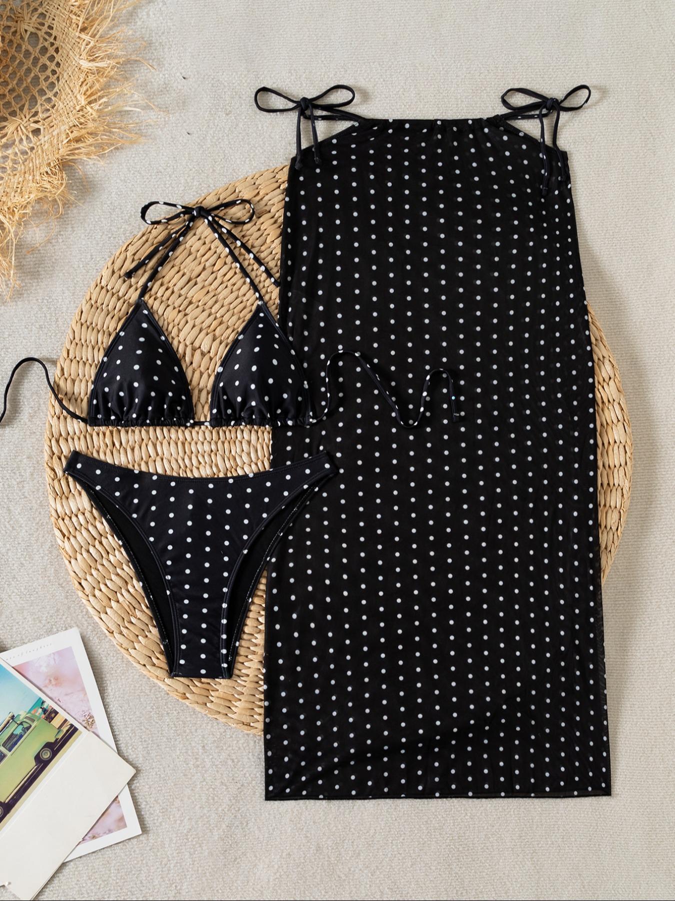 Three-Piece Women's Floral Print Bikini Set, Casual Fashion Chic Swimsuit Set for Beach Vacation, Ladies Swimwear for All Seasons, Flower Print Bikini, Tie Side Bikini Three-Piece Women's Floral Print Bikini Set, Casual Fashion Chic Swimsuit Set for Beach Vacation, Ladies Swimwear for All Seasons, Flower Print Bikini, Tie Side Bikini
