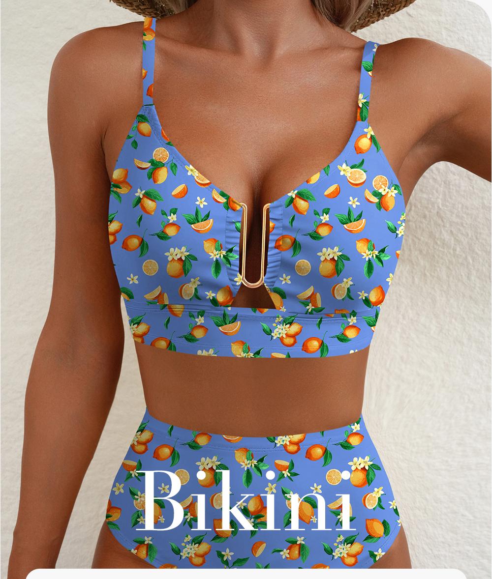Aleumdr Floral High Waisted Bikini Set for Women – Sexy Two Piece Removable Pad Swimsuit with V Neck Adjustable Straps & Tummy Control Swimwear Swimming Beach SwimWeek Vacationoutfits Summerstyle