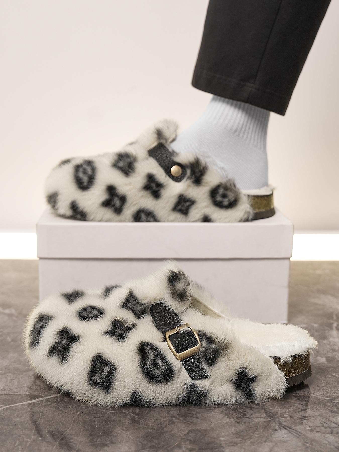 Women Men High-Quality Faux Fur Non Slip Slippers, Fuzzy House Slippers, Home Slippers, Anti-Slip Warm Outdoor Shoes, Casual Fashion Winter Boots, Perfect Gift Choice