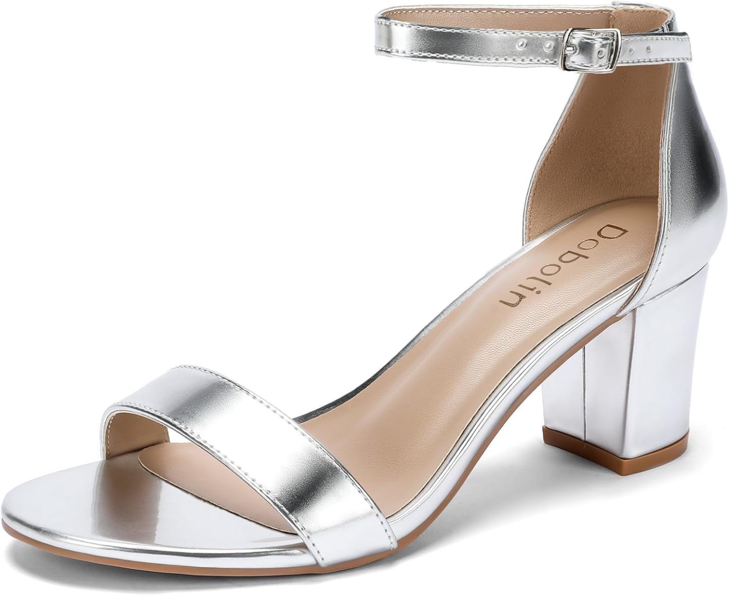 Women's Heeled Sandals Open Toe Ankle Strap 2.5-Inch Chunky Heels Dress Shoes Wide Feet Friendly