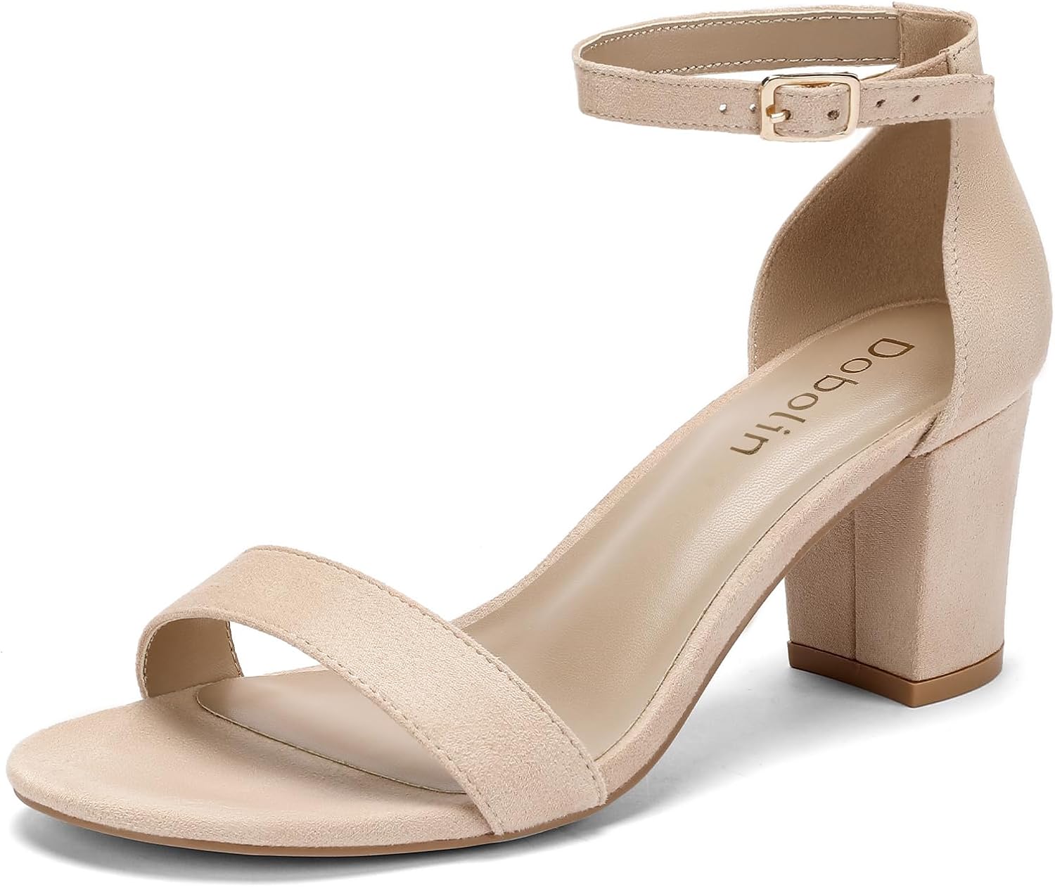 Women's Heeled Sandals Open Toe Ankle Strap 2.5-Inch Chunky Heels Dress Shoes Wide Feet Friendly