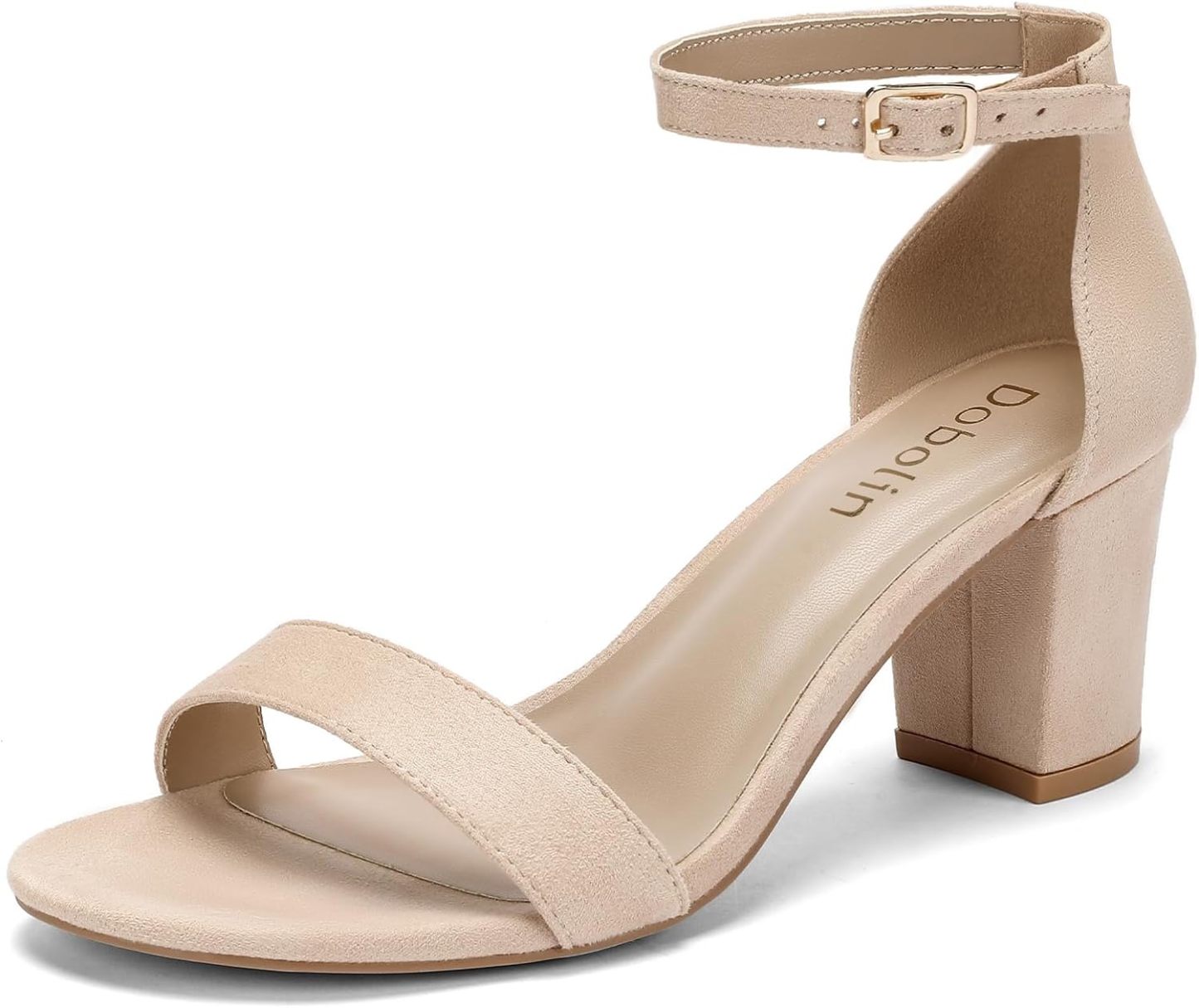 Women's Heeled Sandals Open Toe Ankle Strap 2.5-Inch Chunky Heels Dress Shoes Wide Feet Friendly