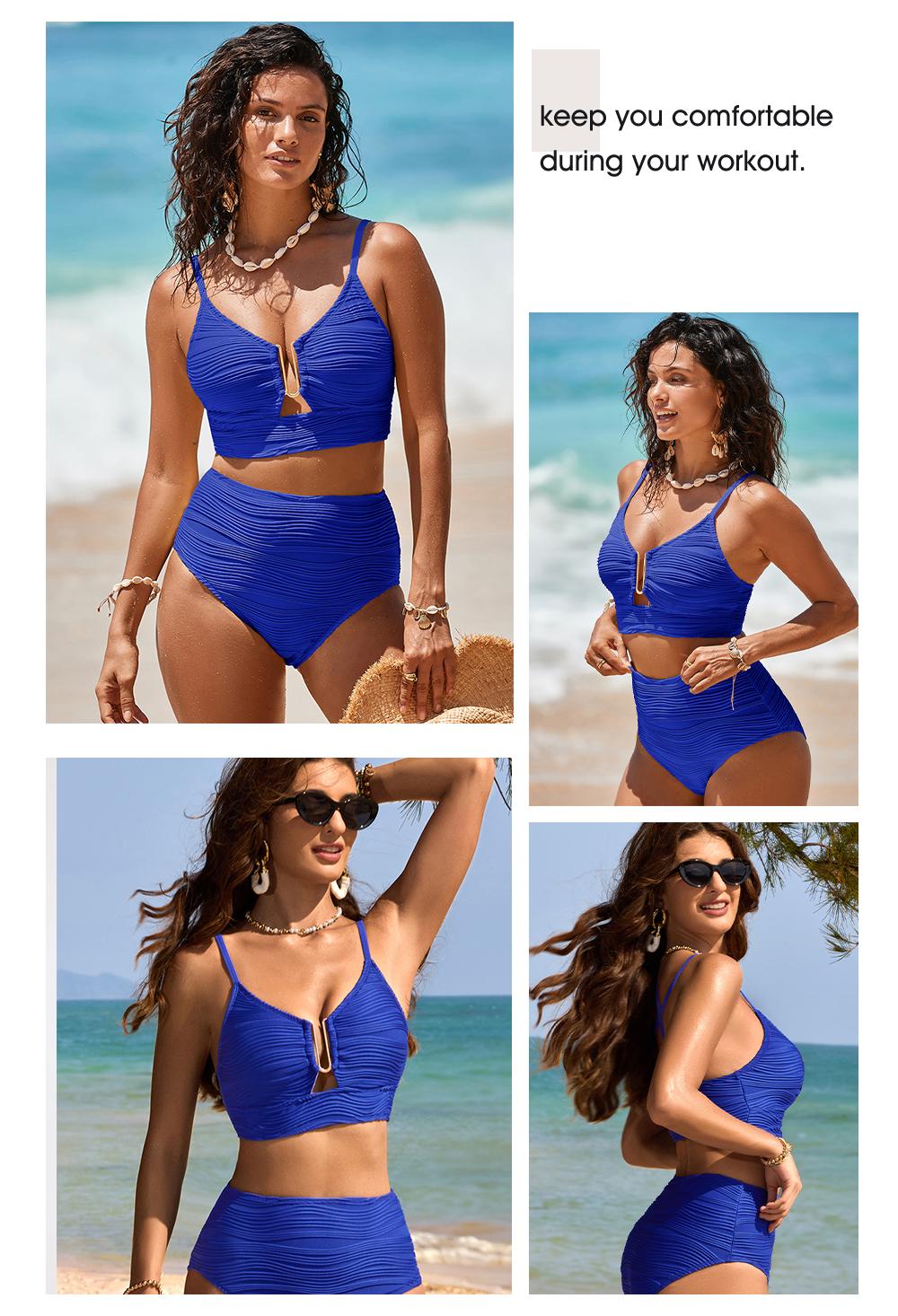 Aleumdr 2 Piece Bikini Set U-Wire Cutout Swimsuit High Waisted Textured 2026 Summer Swimming Clothing Beach Water Sports Tummy Control Swimwear SwimWeek Vacationoutfits Summerstyle Aleumdr 2 Piece Bikini Set U-Wire Cutout Swimsuit High Waisted Textured 2026 Summer Swimming Clothing Beach Water Sports Tummy Control Swimwear SwimWeek Vacationoutfits Summerstyle